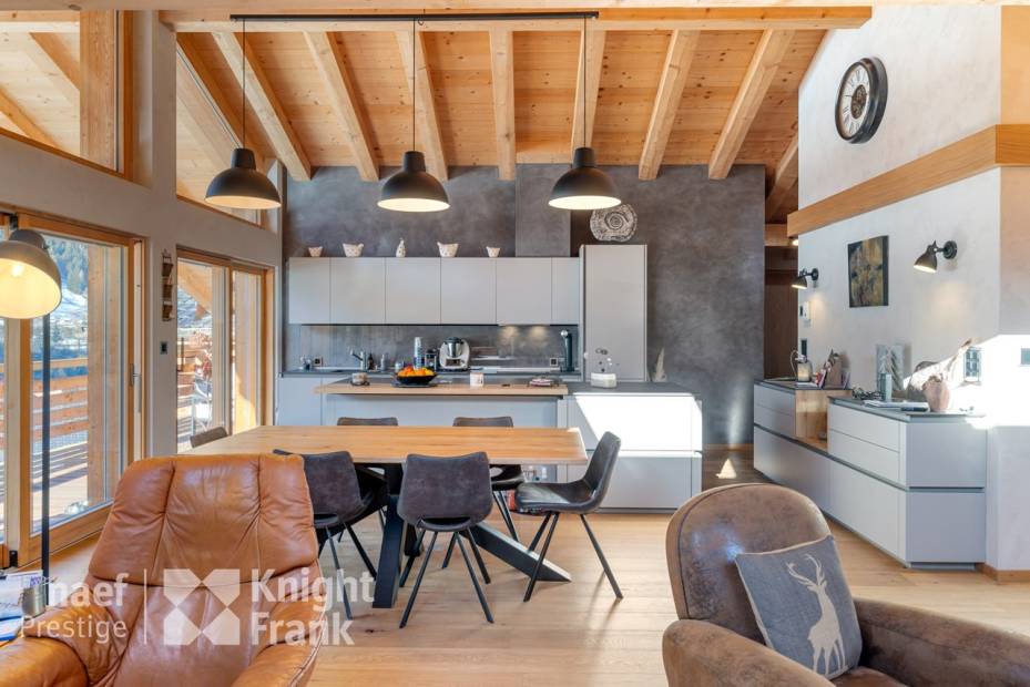 Penthouse in Le Châble, in a quiet area close to all amenities