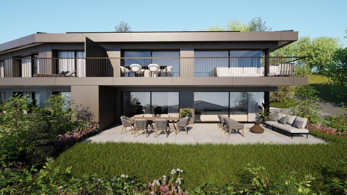Superbe appartement de 4.5 pièces avec grand jardin et vue imprenable sur le lac.