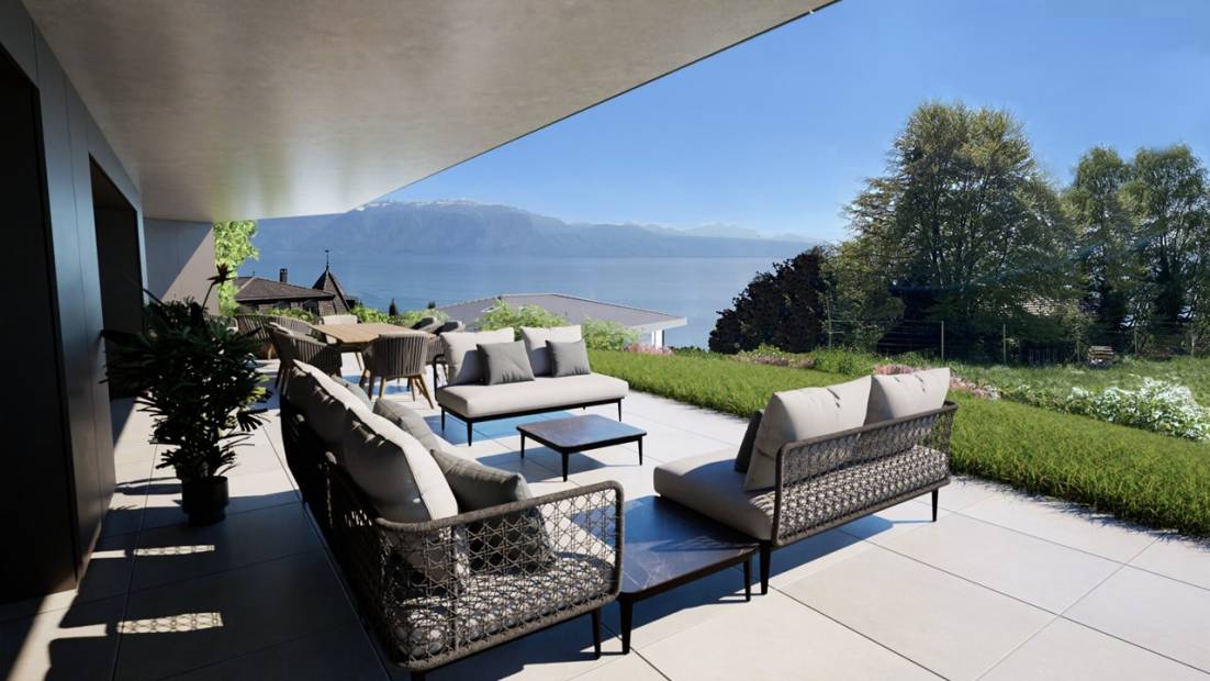 Superbe duplex de 5.5 pièces avec grand jardin et vue panoramique sur le lac léman