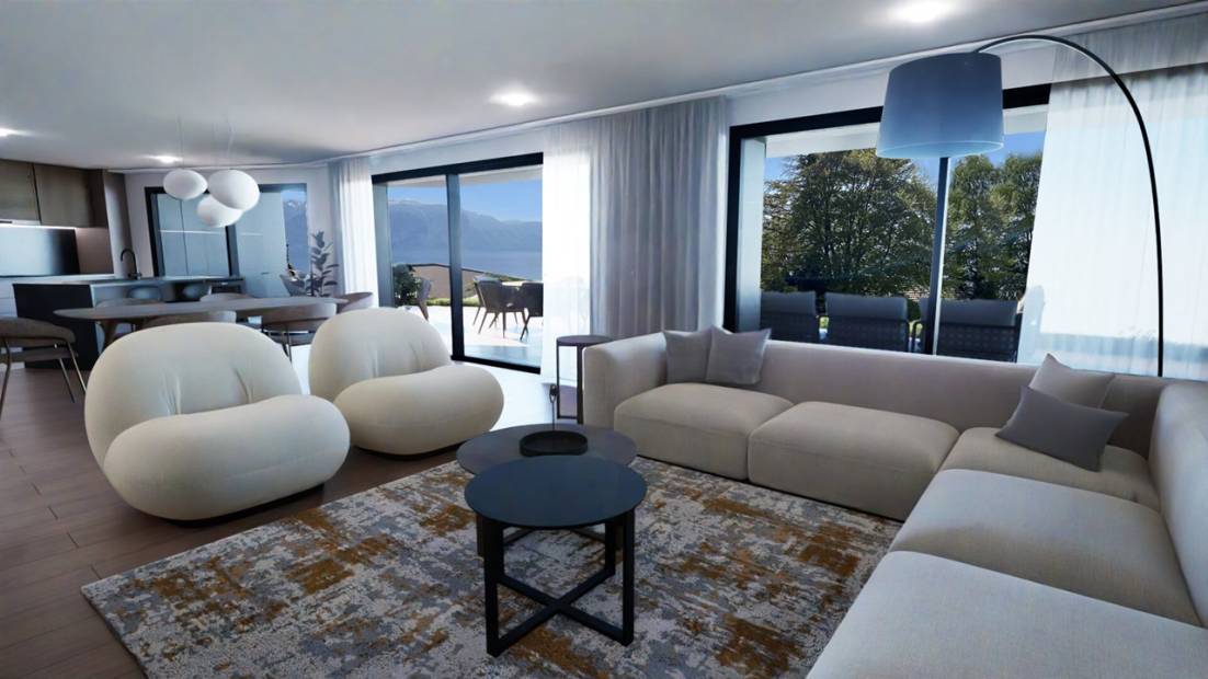 Superbe duplex de 5.5 pièces avec grand jardin et vue panoramique sur le lac léman