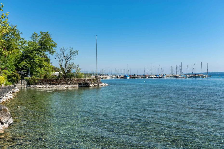 Waterfront with private pontoon