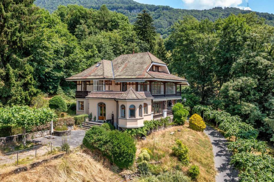 Maison de Maître de charme de 9.5 pièces sur une grande parcelle et magnifique vue sur le lac et le château à vendre à Blonay