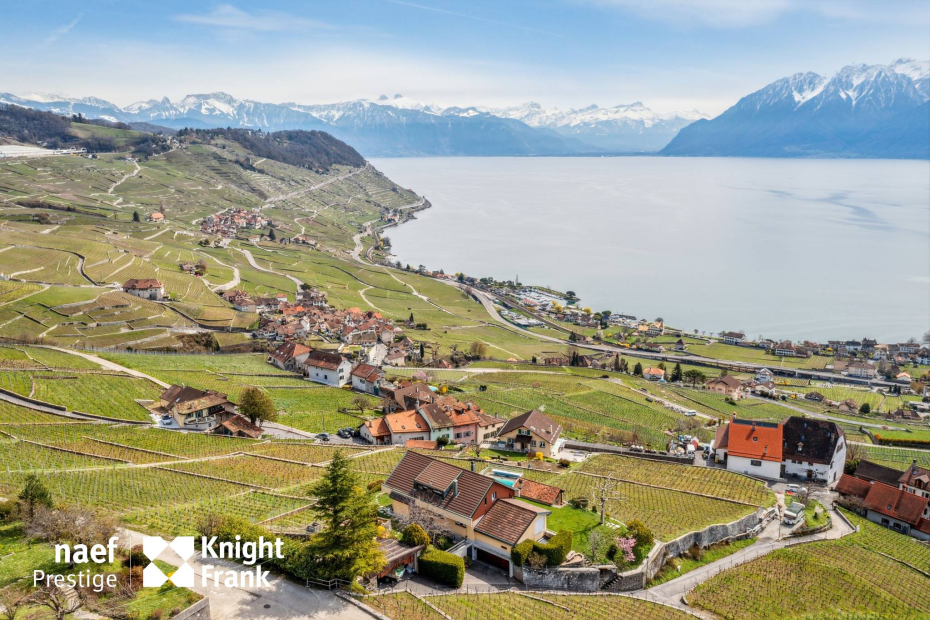 Spacieuse villa d’env. 350 m2 avec vue panoramique sur le lac et les Alpes